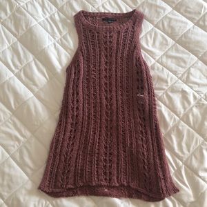 Sweater tank top with side slits